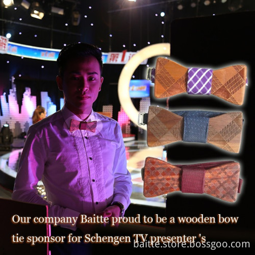 OEM design wood fasthon sandalwood bowtie wooden bow ties